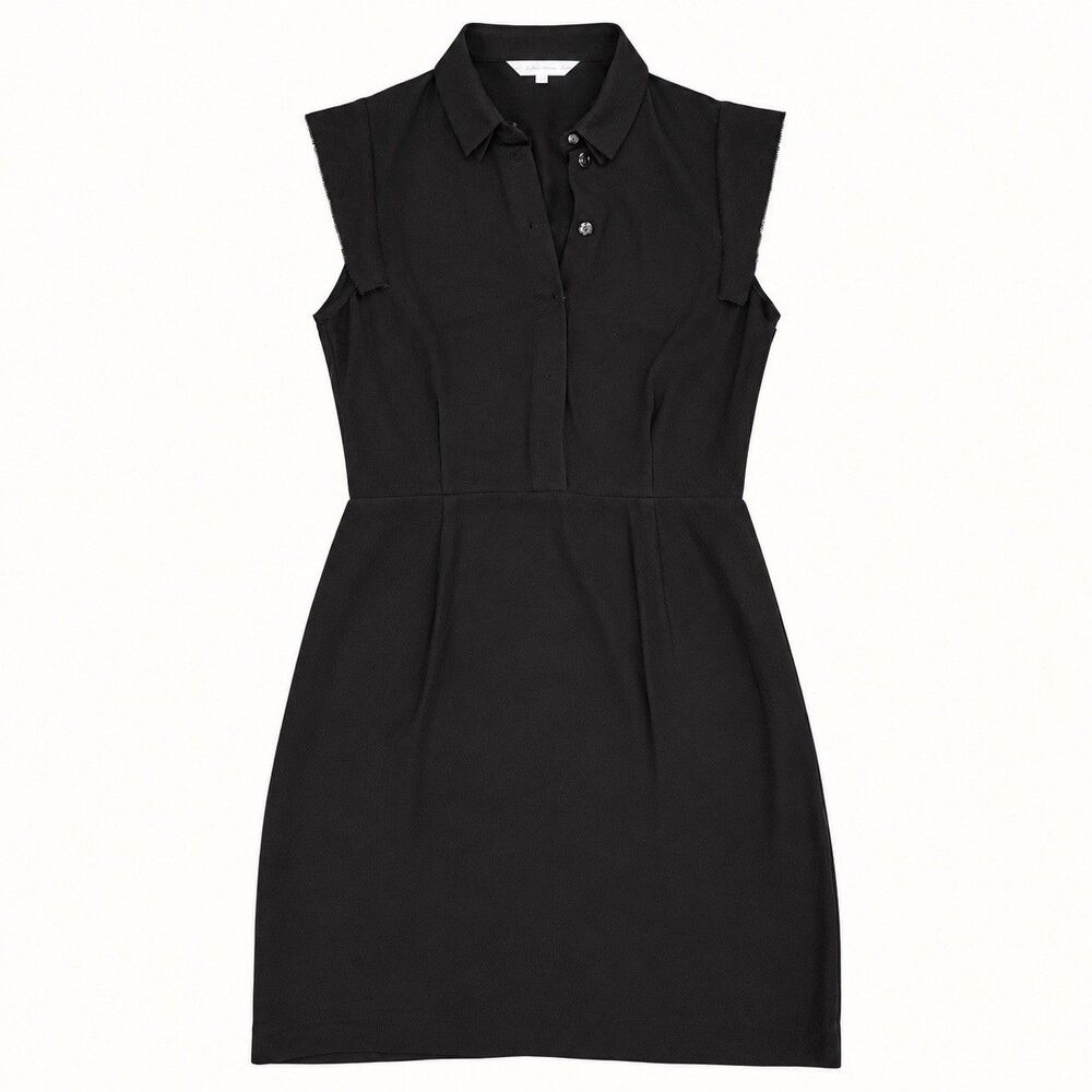 & Other Stories Black Raw Edge Collared Mini Dress EU 36 US 4